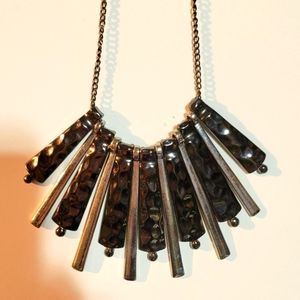 Modernist Hammered Drop Necklace